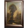 Image 1 : Framed Print of Trees by a River