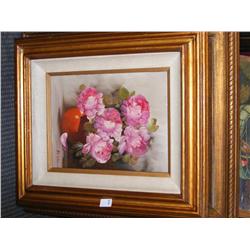 Framed Painting of Flowers