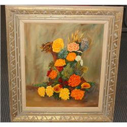 Framed Oil of Flowers
