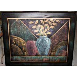 Framed Oil on Canvas of Vases