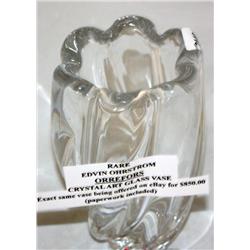 Rare Edvin Ohrstrom Orrefors Crystal Glass Vase