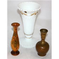3 Collectible Vases, 1 is Authentic Milk Vase