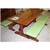 Image 1 : Solid Cherrywood Early American Trestle Table