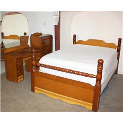 Vintage Bed, Dresser, Vanity Table