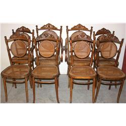 8 Antique Wood Dining Chairs
