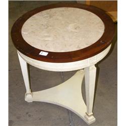 Round Stone End Table