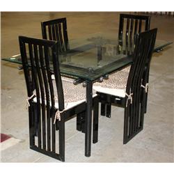 Glass Top Dining Table & 4 Chairs