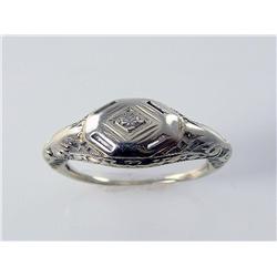 Estate 1920s Hand Made Diamond Engagement Ring