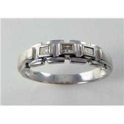 3 Stone Princess Cut Diamond Wedding Band