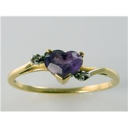Amethyst & Diamond Ladies Ring