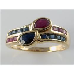 Cashmere Sapphire & Burmese Ruby Ring