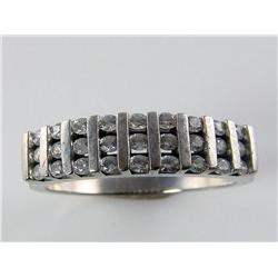 Ladies Channel Set CZ Wedding Band Ring Size 8.75