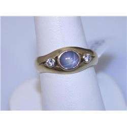 14k Gold Diamond & Star Sapphire Ring 5.2 grams