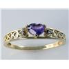 Image 1 : Heart Shape Amethyst & Diamond Ring