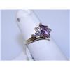 Image 2 : 14k Gold Amethyst & Diamond Ring