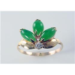 AAA Grade Apple Jade & Diamond Ring