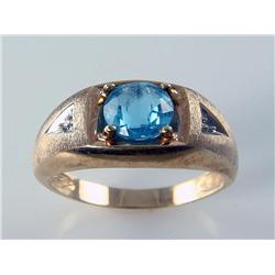 Men’s Blue Topaz & Diamond Ring
