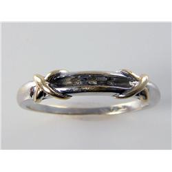 2 Tone Diamond Wedding Band