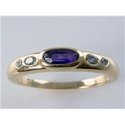 AAA Grade Amethyst & Diamond Ring
