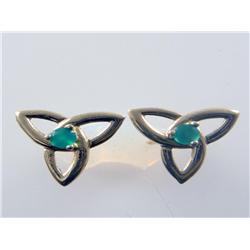 Triangle Design Emerald Earring