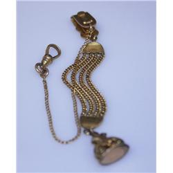 c.1880's Victorian Pocket Watch Chain & Fob