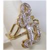 Image 2 : 14k Gold Ladies Diamond L" Letter Ring 4.2 grams"