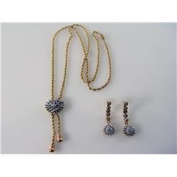 Custom Made Diamond Necklace & Earrings Set