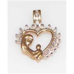 10k Gold Diamond Pendant 1.8 grams