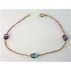 Blue Topaz & Amethyst Bracelet