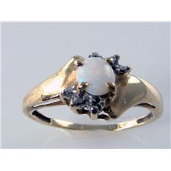 Australian Opal & Diamond Ring