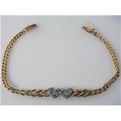 Double Heart Diamond Bracelet Rope Design