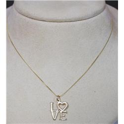14k Love Pendant on Chain