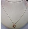 Image 1 : 14k Gold Chain w/Diamond & Ruby Heart Pendant