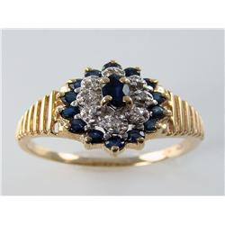 Cashmere Sapphire & Diamond Cluster Ring