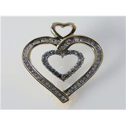 Double Diamond Heart Pendant