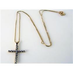 Custom Made Diamond Cross Pendant & Chain
