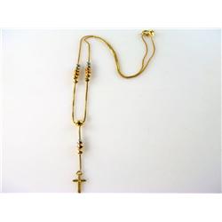 Rose White & Yellow Gold Cross Necklace