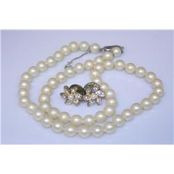 Pearl Necklace with Earring Set