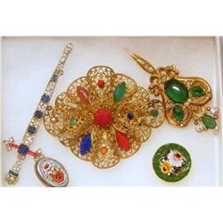 5 Antique Brooches