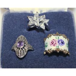 3 Vintage Sterling Rings