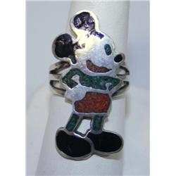 Vintage B" Begay Sterling Mickey Mouse Ring"