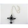 Image 1 : Signed HAN Natural Onyx Gemstone Cross