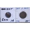 Image 1 : 2 Cent 1869 Piece & Misc. Ancient Coin