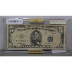 1953 $5 Silver Certificate  Blue Stamp