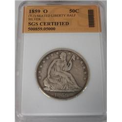 1859 O Seated Liberty Half Dollar