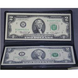 (2) Uncirculated $2 Dollar Bills