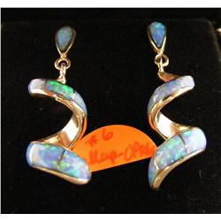 Sterling & Opal Set - Gallup Spiral Earrings