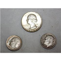 1 Silver Quarter & 2 Silver Dimes