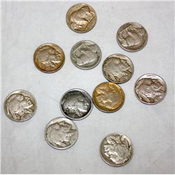 Lot of 10 Buffalo Nickels