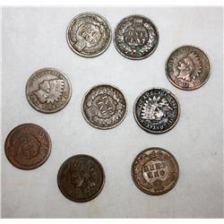 9 Misc. Indian Head Pennies